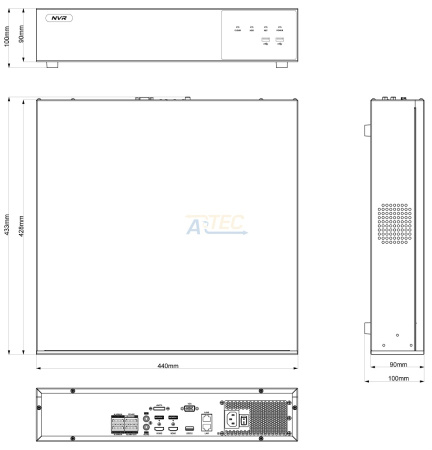 ATEC-NV64-696 IP видеорегистратор, 12 Мп, 64 канала